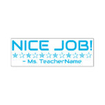 [ Thumbnail: Fun "Nice Job!" Teacher Rubber Stamp ]
