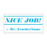 [ Thumbnail: Fun "Nice Job!" + Teacher's Name Rubber Stamp ]