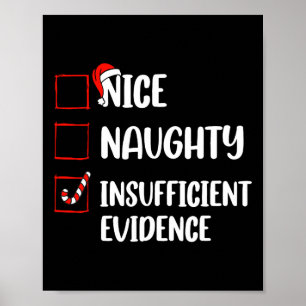 Fun Nice Naughty Insufficient Evidence Santa Claus Poster