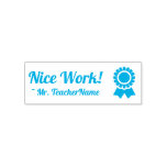 [ Thumbnail: Fun "Nice Work!" + Educator's Name Rubber Stamp ]