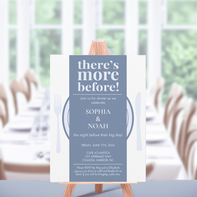 Fun Night Before Dinner Invitation Slate Blue (Creator Uploaded)