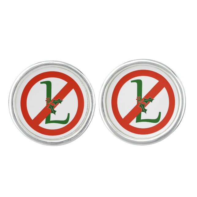 Fun "No L" Noel Christmas Cufflinks (Front)
