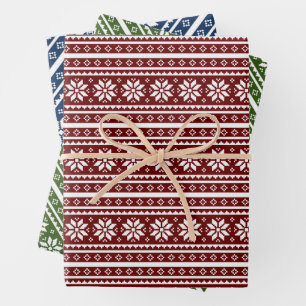 Fun nordic pattern Christmas Wrapping Paper Sheets