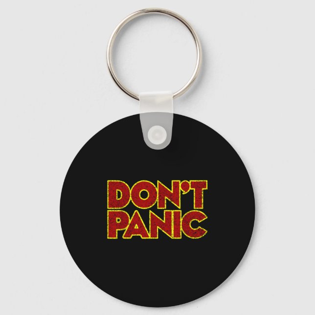 Fun Nostalgic Tees Don't Panic - Women's Clic Fit  Keychain (Front)