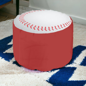 Fun Novelty Baseball Sport Themed Pouf by Ricaso_Designs at Zazzle