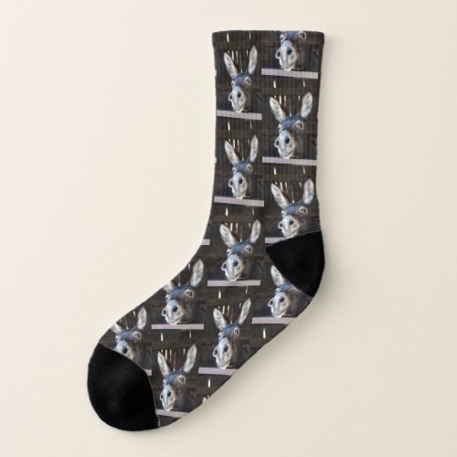 Fun Novelty Burro Donkey Farm Animal Pattern Socks