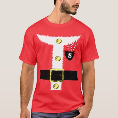Fun Novelty Christmas Santa Claus Costume Graphic T_Shirt