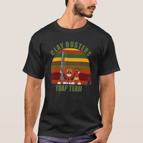 Fun Novelty Clay Pigeon Team Clay Busters TRAP T_Shirt