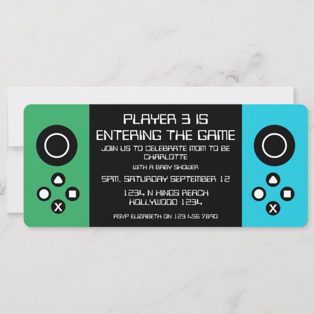 Fun Novelty Computer Game Baby Shower Invitation (Front)