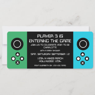 Fun Novelty Computer Game Baby Shower Invitation