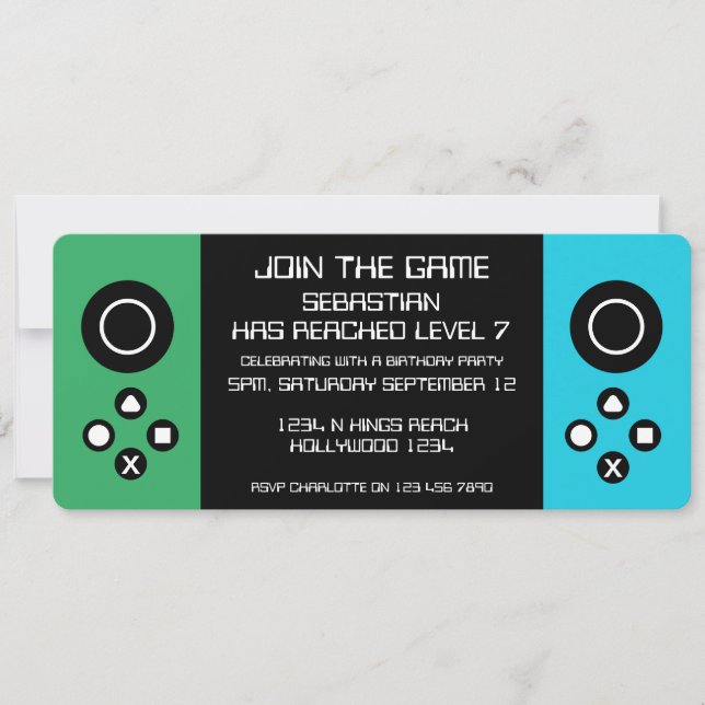 Fun Novelty Computer Game Birthday Party Invitation (Front)