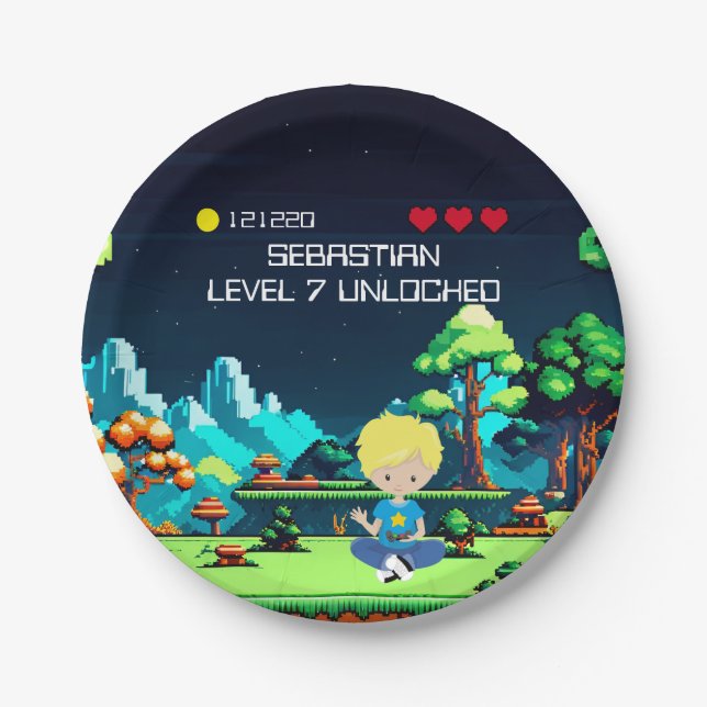 Fun Novelty Computer Game Birthday Party Paper Plates (Front)