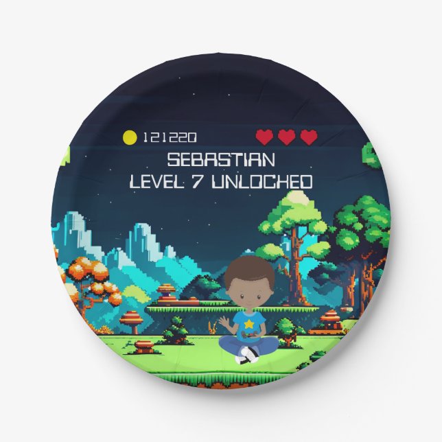 Fun Novelty Computer Game Birthday Party Paper Plates (Front)