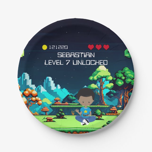 Fun Novelty Computer Game Birthday Party Paper Plates (Front)