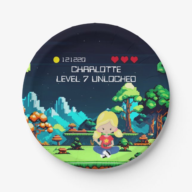 Fun Novelty Computer Game Birthday Party Paper Plates (Front)