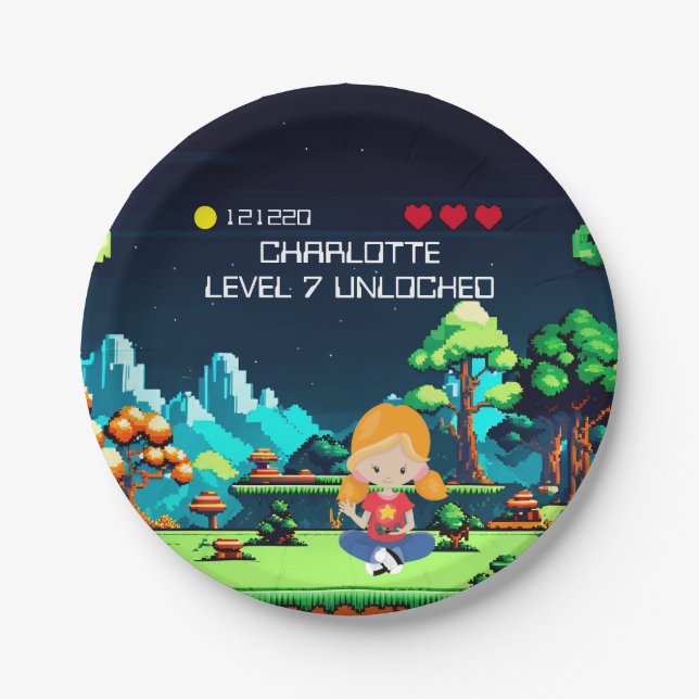 Fun Novelty Computer Game Birthday Party Paper Plates (Front)