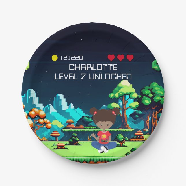 Fun Novelty Computer Game Birthday Party Paper Plates (Front)