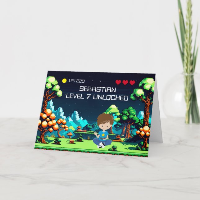 Fun Novelty Computer Game Birthday Personalized Card (Front)