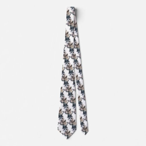 Fun Novelty Elegantly Dressed Formal Raccoon Humor Neck Tie