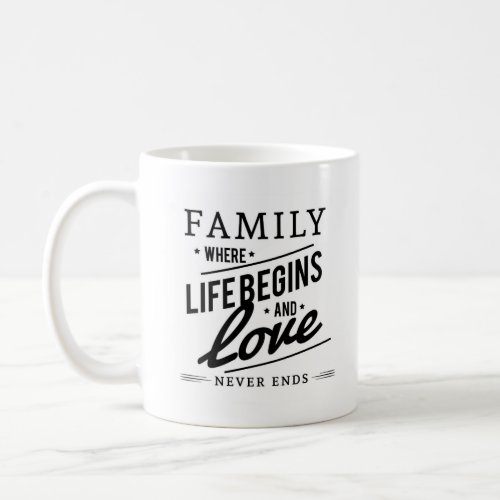 Fun Novelty Fashion Gift Idea LIFE LOVE FAMILY  Coffee Mug