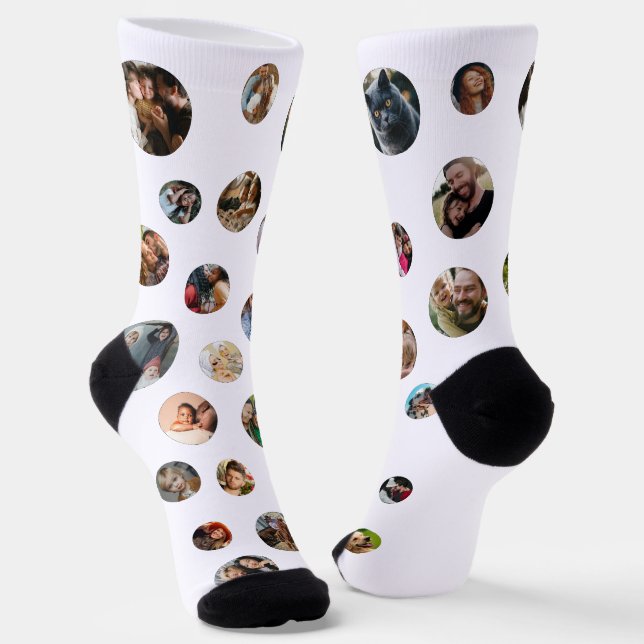 Fun Novelty Photo Collage Socks (Angled)