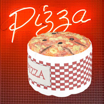 Fun Novelty Pizza And Pizza Box Pouf by Ricaso_Ireland at Zazzle