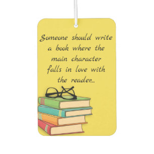 Fun Novelty Reading Books Geek Falls In Love Car Air Freshener