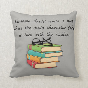 Fun Novelty Reading Books Geek Falls In Love Throw Pillow