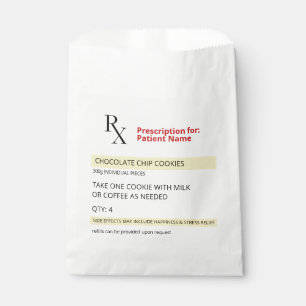 Fun Novelty Rx Prescription Label Cookies Favor Bag