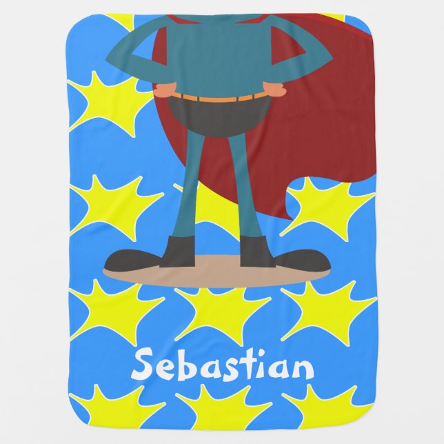 Fun Novelty Superhero Swaddle Blanket (Front)