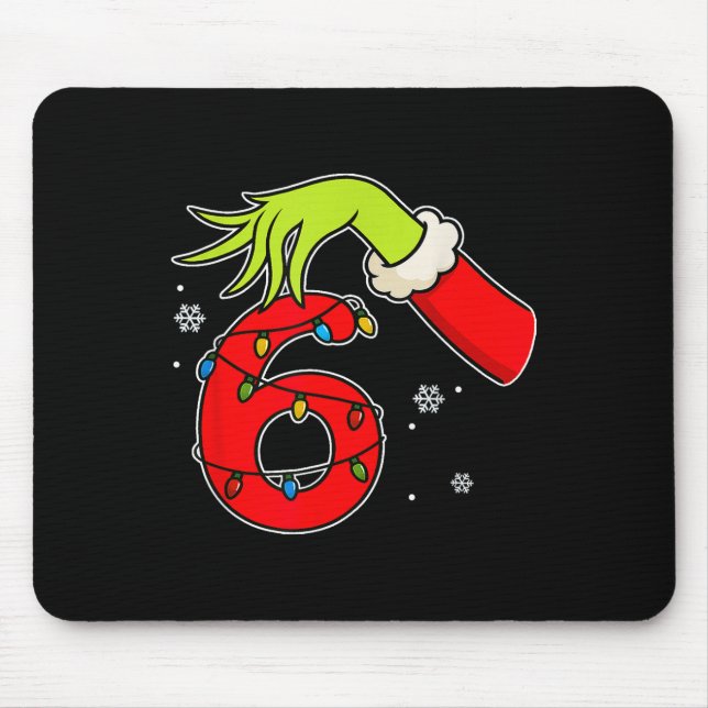 Fun Number 6 Christmas 67 Six Seven Meme Xmas Men  Mouse Pad (Front)