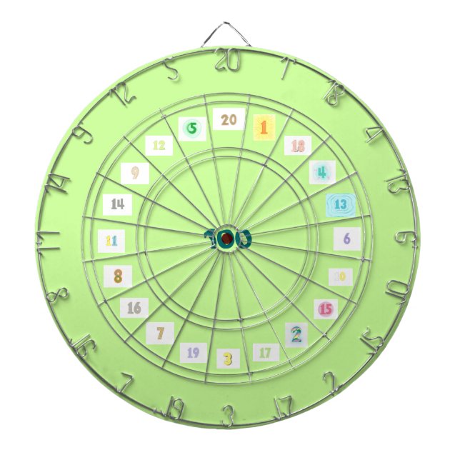 Fun Numbers in Colors Dart Board (Front)