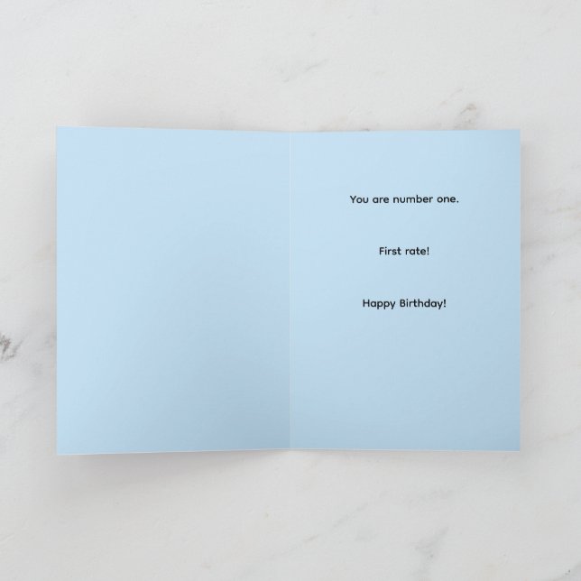 Fun numbers one first rate best birthday ONE Card (Inside)
