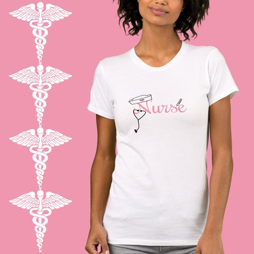 Fun Nurse graphic PINK T_Shirt