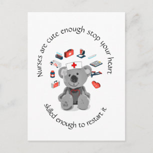 Fun Nurses Quote Cute Enough to Stop Your Heart Postcard