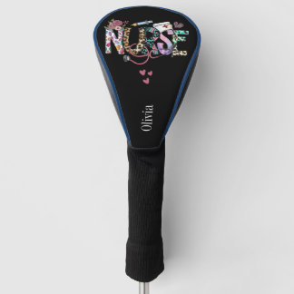 Fun Nurses Retro Typography Personalized  Golf Head Cover