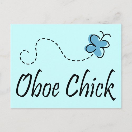 Fun Oboe Chick Music Postcard