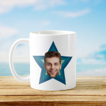 Fun Office CUSTOM Photo Cutout Retro Star Humor Coffee Mug<br><div class="desc">Caffeinate with laughter! This bespoke custom mug transforms your morning routine into a hilarious throwback. Picture your face (or pet, maybe the boss? ) peeking over a retro star cutout, beaming with caffeine-fueled sass. Every sip whispers, "Work can wait, let's get groovy! To get the cutout effect please use a...</div>