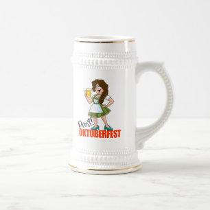 Fun Oktoberfest Girl with Beer Stein
