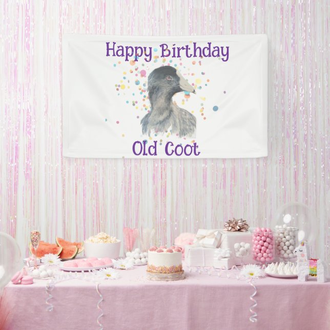 Fun Old Coot Bird  Over the Hill Birthday Banner (Party)