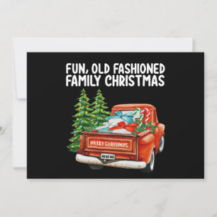 Fun Old Fashioned Family Christmas Truck Tree Invitation