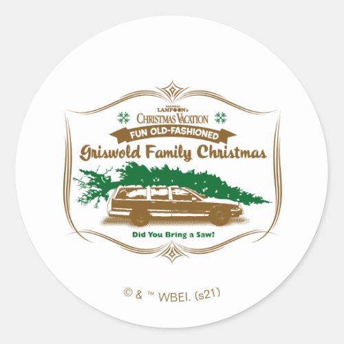 Fun Old_Fashioned Griswold Family Christmas Classic Round Sticker