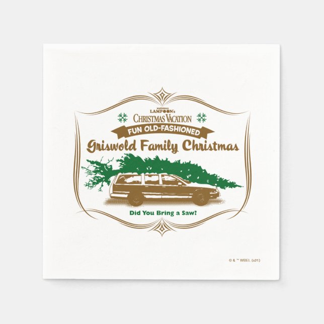 Fun Old-Fashioned Griswold Family Christmas Napkins (Front)