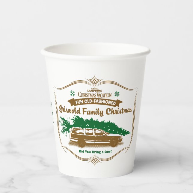 Fun Old-Fashioned Griswold Family Christmas Paper Cups (Front)