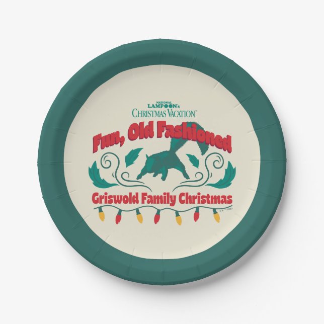 Fun, Old Fashioned Griswold Family Christmas Paper Plates (Front)