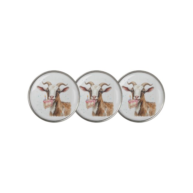  Fun Old Goat Over the Hill  Birthday Golf Ball Marker (3 Up)