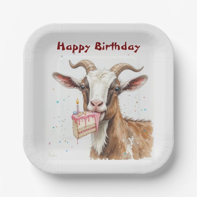  Fun Old Goat Over the Hill Birthday Paper Plates (Front)