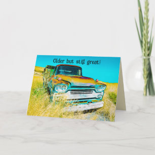 Fun old truck birthday card funny