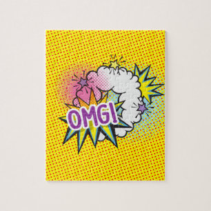 Fun OMG comic book trendy unique Jigsaw Puzzle