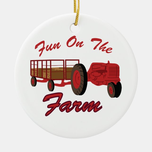 Fun On Farm Ceramic Ornament (Front)